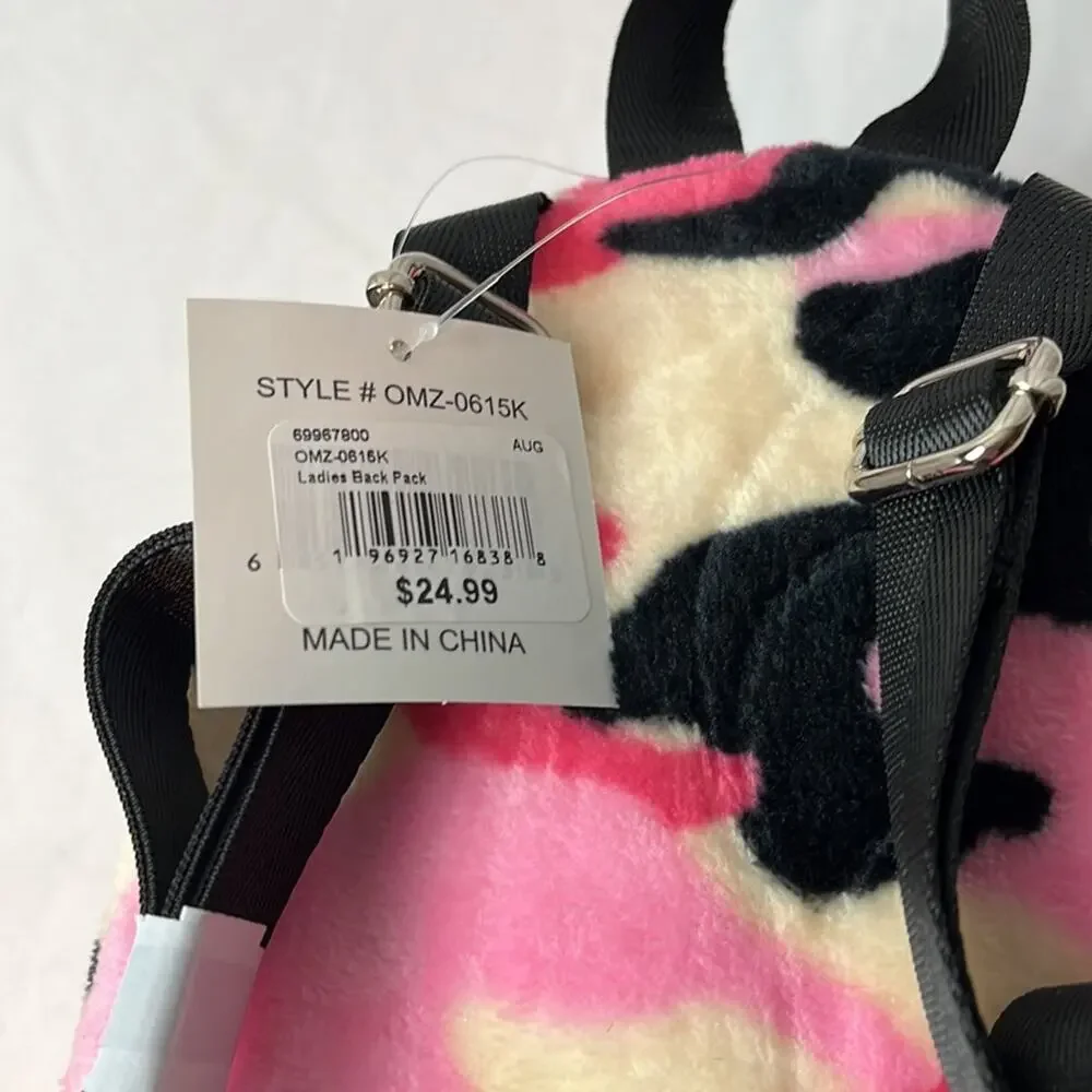 Olivia Miller Girl Camouflage Mini Backpack Pink Black Cream